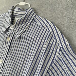 Isabel Marant Labilio Shirt Mens Small Blue Stripe Oversized Short Sleeve Cotton